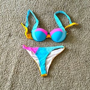 Color block swim suit